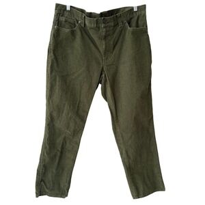 L.L. Bean Mens BeanFlex Corduroy Pants Standard Fit | 38x30 | Dusty Olive | EUC